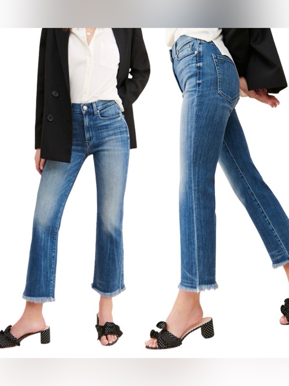 AYR Jeans The Bomb Pop High Rise Straight Leg Blue Jeans Raw Hem Size 32